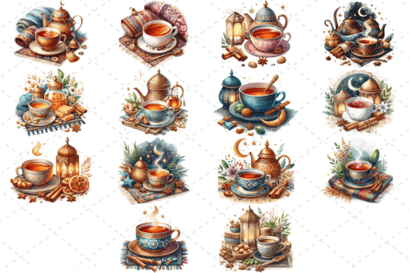 Download TeaJoy Eid Bliss Cozy Watercolor Cup - Premium Bundle