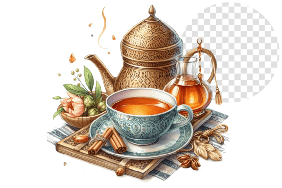 Download TeaJoy Eid Bliss Cozy Watercolor Cup - Premium Resources