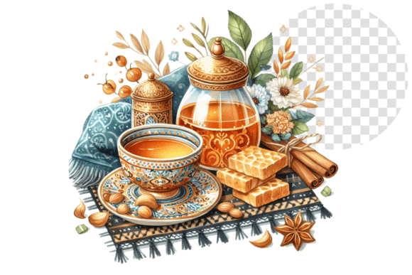 Download TeaJoy Eid Bliss Cozy Watercolor Cup - Premium Bundle
