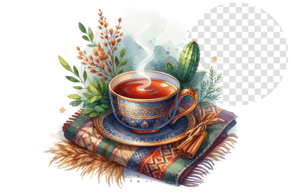 Download TeaJoy Eid Bliss Cozy Watercolor Cup - Premium Resources